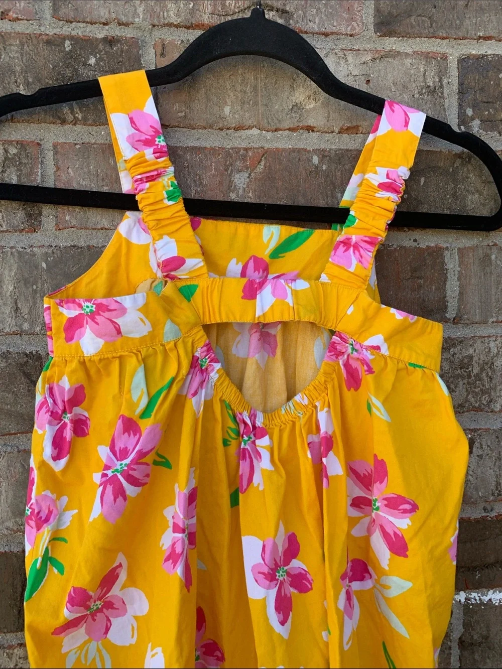 Take 50% OFF- Old Navy Yellow Floral Sundress with Pink & White Blossoms, Size-L